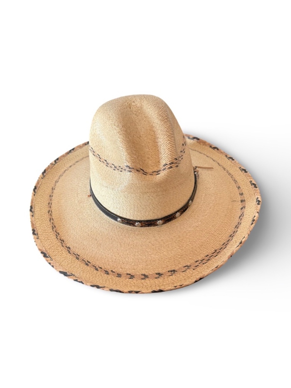 D.A. Hats by Avelar Authentic Sahuayo Palm Leaf Gus Cowboy Hat - Size 6 (21”) - Picture 5 of 17
